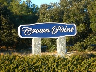 the entrance sign to Crown Point subdivision